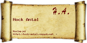 Hock Antal névjegykártya
